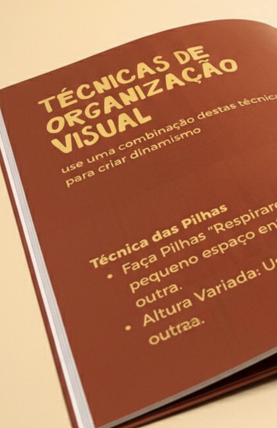 Página de técnicas de organização visual